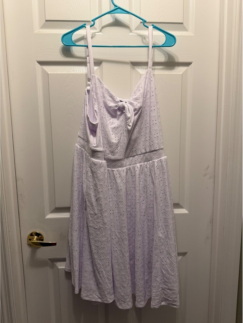 NWT Torrid White Embroidered Eyelet Tie Front Skater Dress Size 4